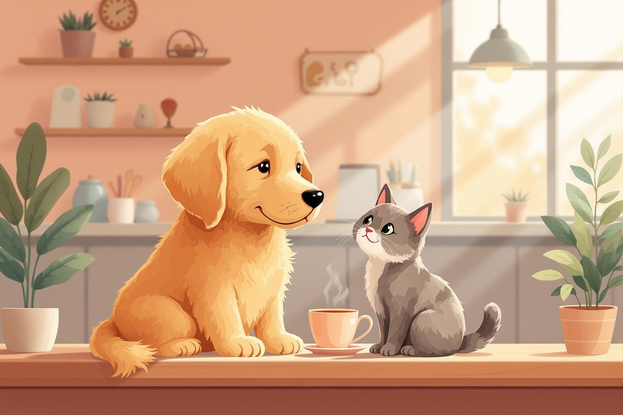 短剧网页版 - 《咖啡店的猫》第8集：新来的小金毛